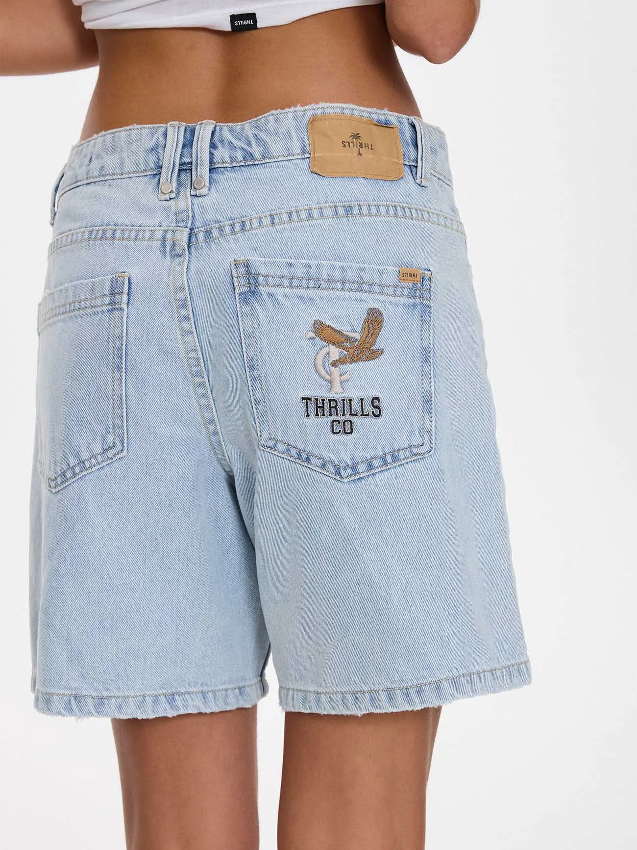 Billie Low Rise Baggy Embro Short - Serenity Blue sold by Thrills product image thumbnail 2