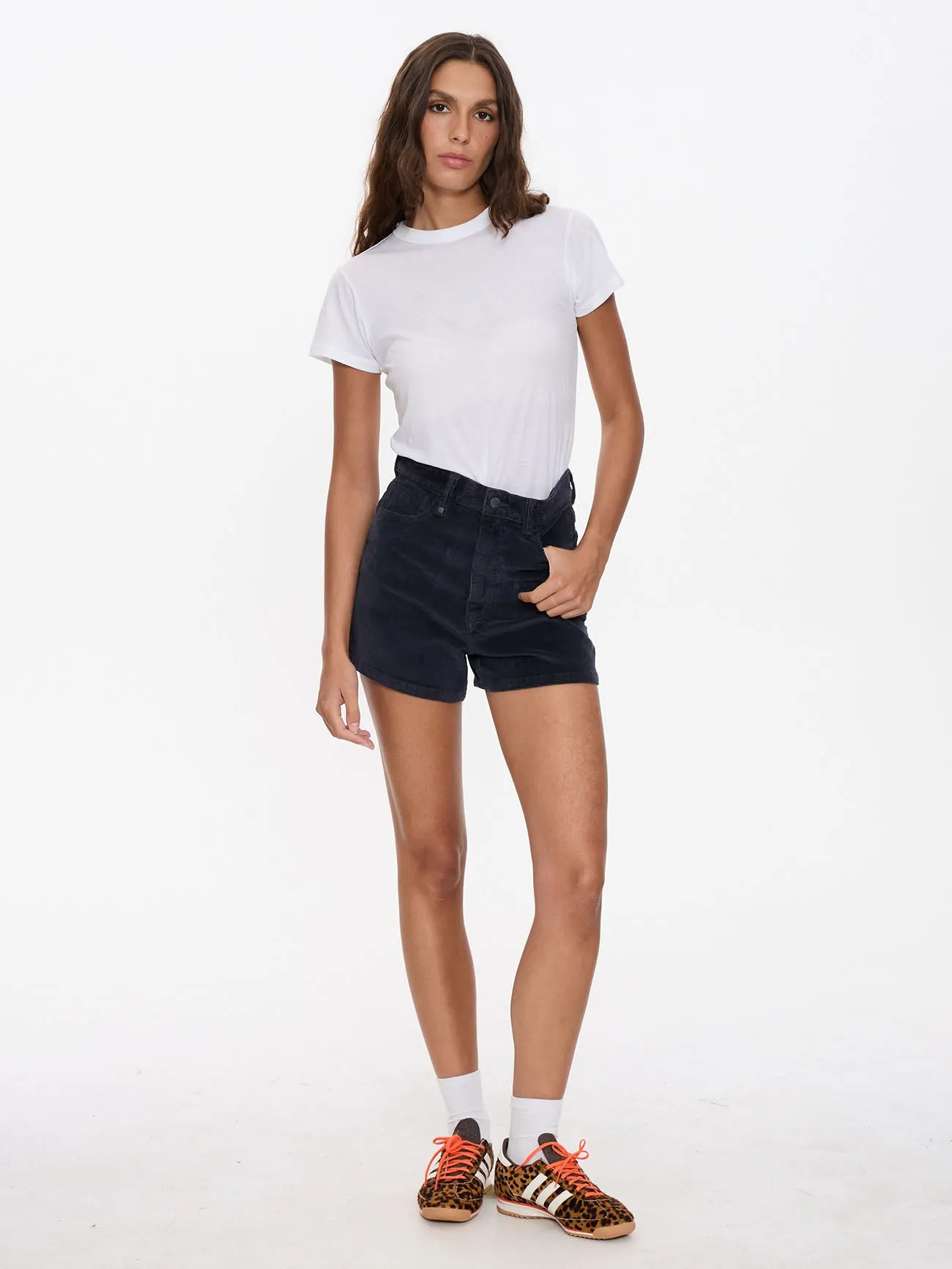 Erica High Rise Cord Short - Total Eclipse sold by Thrills