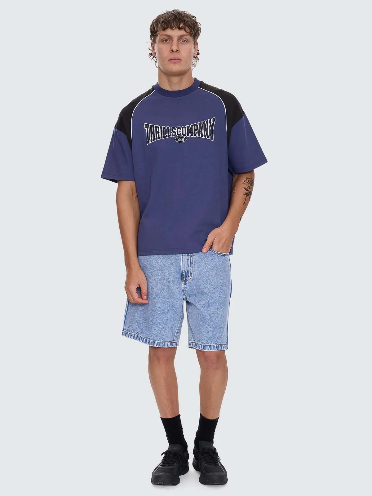 Stakes Are High Box Fit Oversize Tee - Guardian Navy sold by Thrills product image thumbnail 4