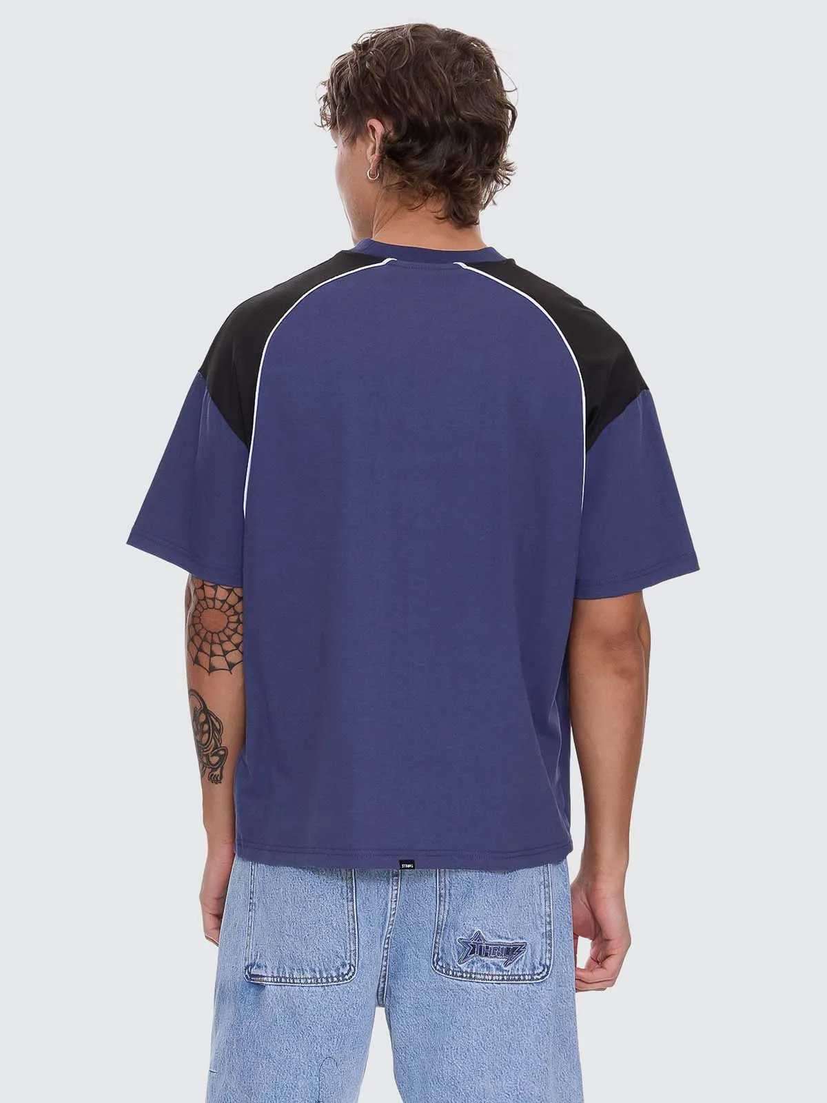 Stakes Are High Box Fit Oversize Tee - Guardian Navy sold by Thrills product image thumbnail 3