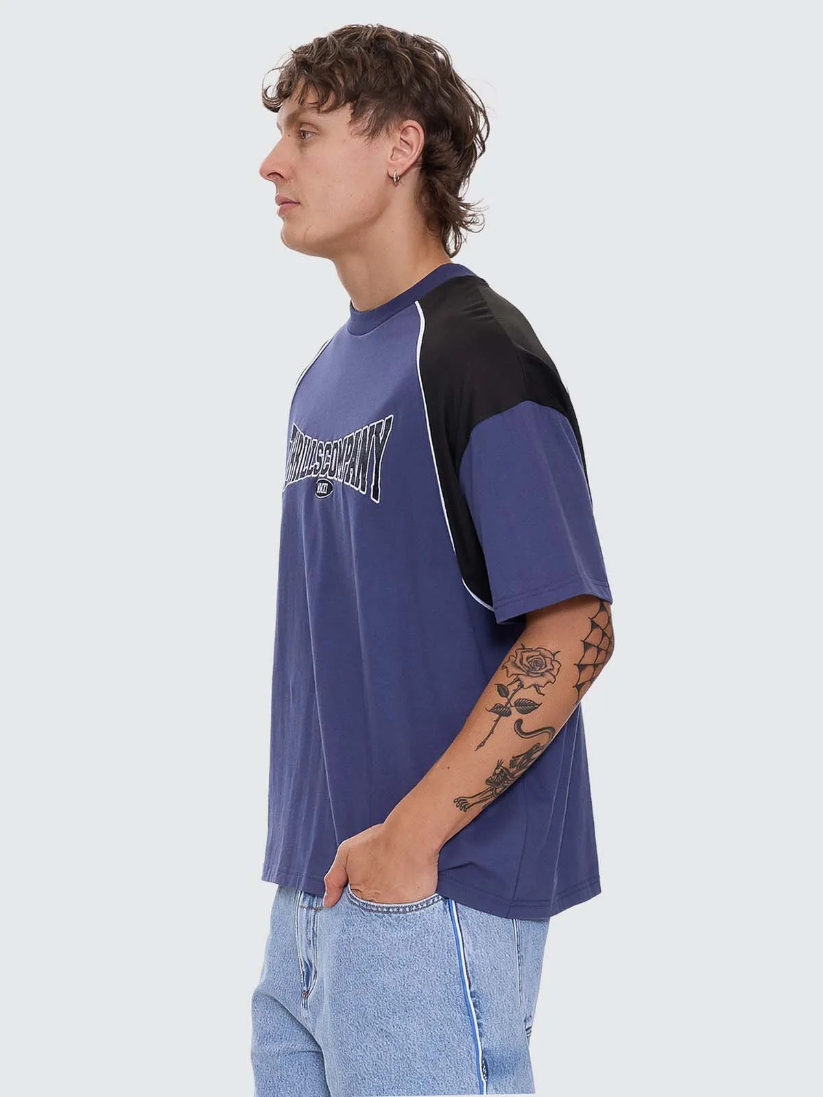 Stakes Are High Box Fit Oversize Tee - Guardian Navy sold by Thrills product image thumbnail 2