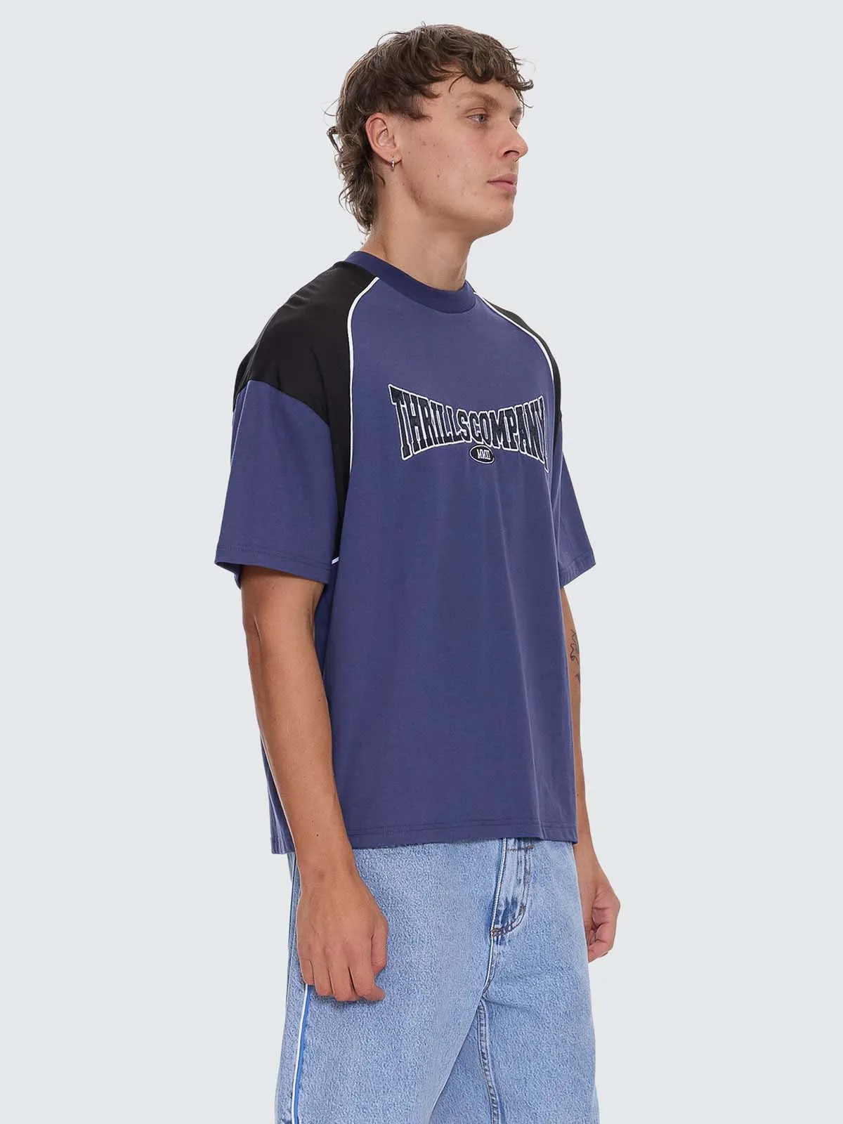 Stakes Are High Box Fit Oversize Tee - Guardian Navy sold by Thrills product image thumbnail 5