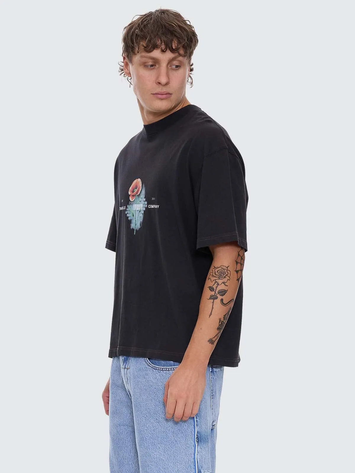 Deadly Popular Box Crop Tee - Faded Black sold by Thrills product image thumbnail 3