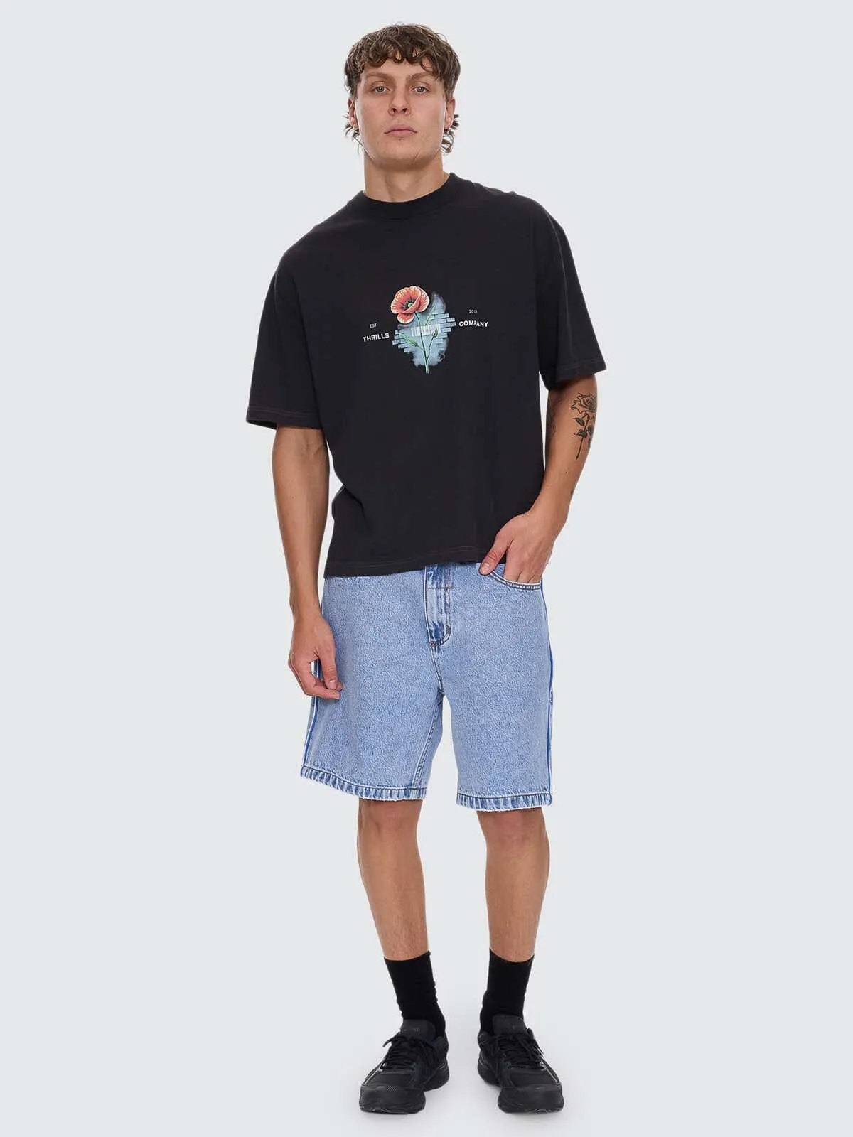 Deadly Popular Box Crop Tee - Faded Black sold by Thrills product image thumbnail 4