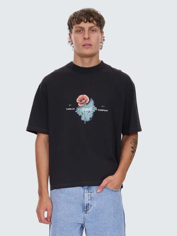 Deadly Popular Box Crop Tee - Faded Black sold by Thrills