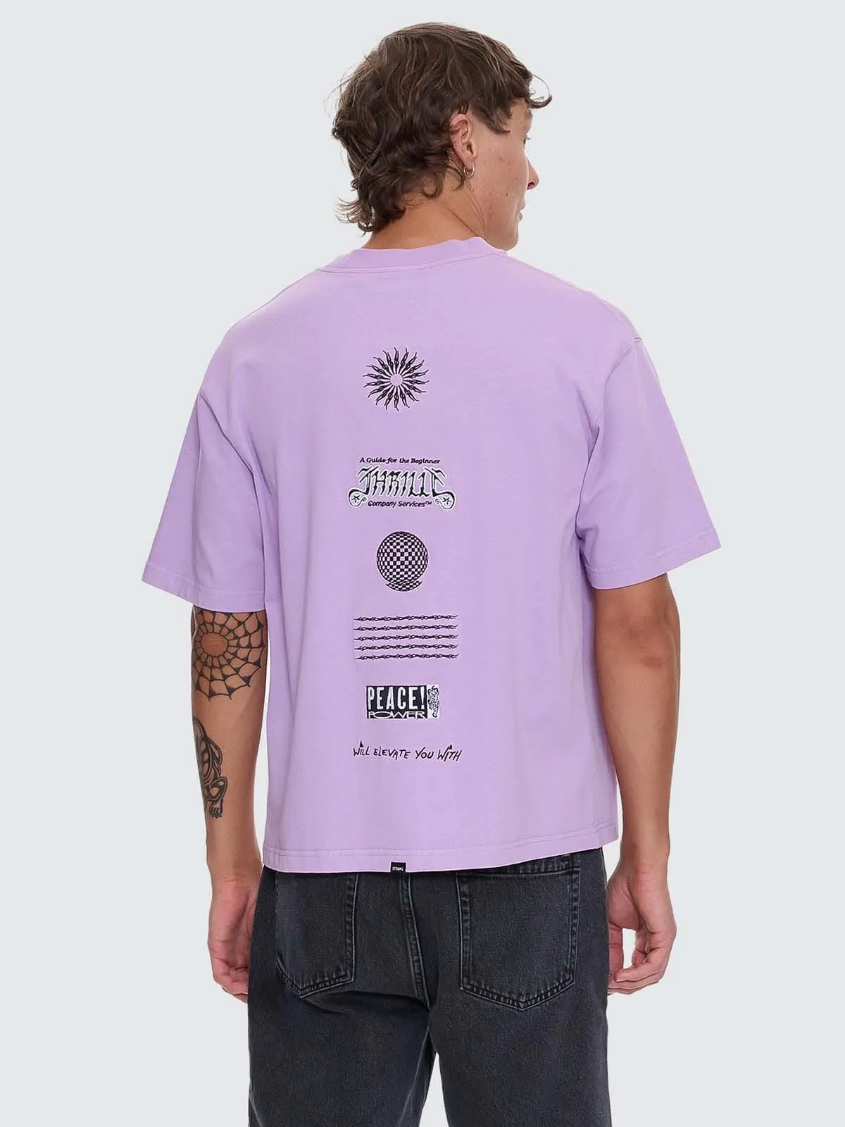 Peace Power Embro Box Crop Tee - Lupine sold by Thrills product image thumbnail 4