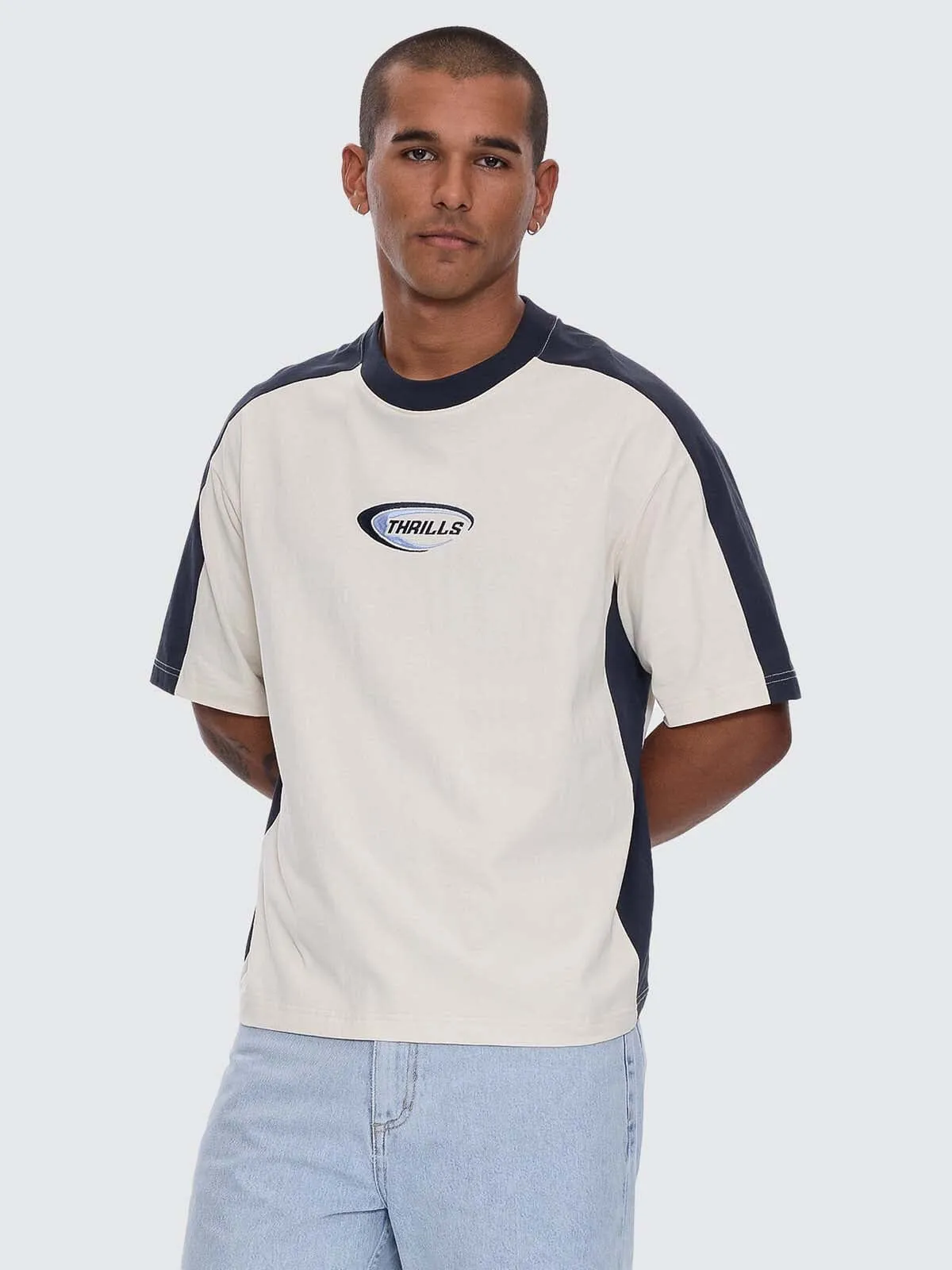 Fusion Panel Box Crop Tee - Heritage White sold by Thrills product image thumbnail 3