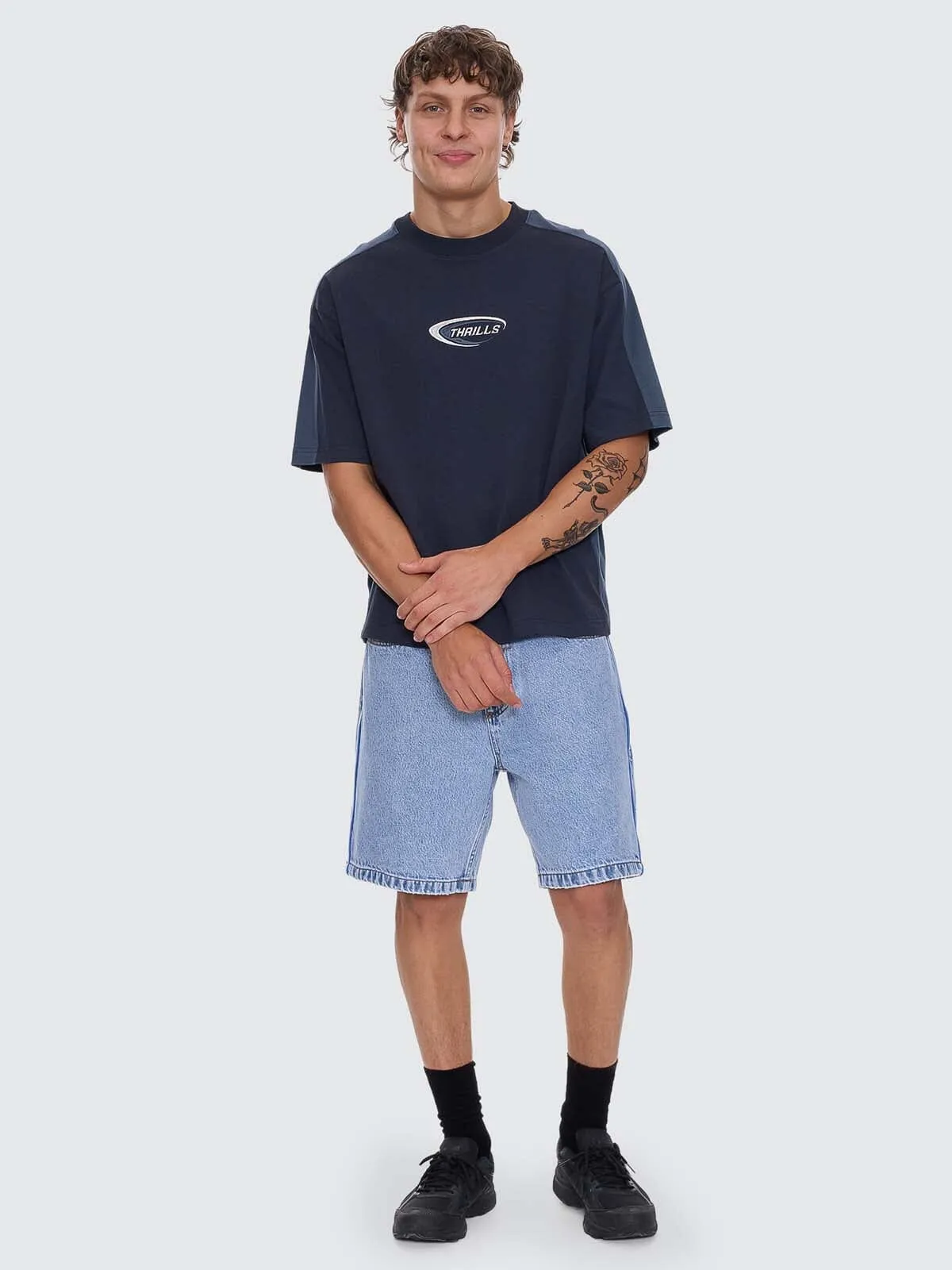 Fusion Panel Box Crop Tee - Total Eclipse sold by Thrills product image thumbnail 2