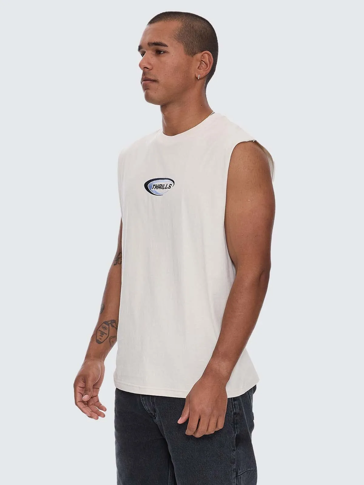 Fusion Merch Fit Muscle Tee - Heritage White sold by Thrills product image thumbnail 2