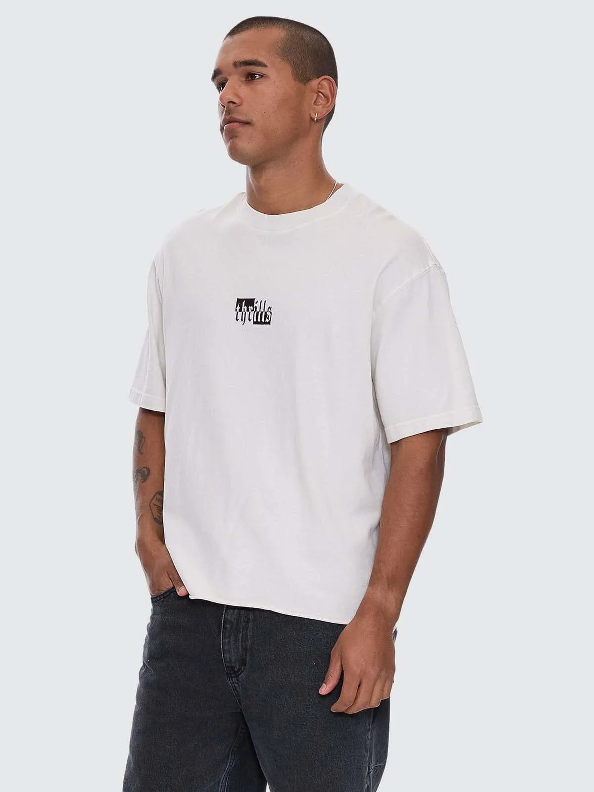 Excitement Excitement Embro Box Crop Tee - Lily White sold by Thrills product image thumbnail 2