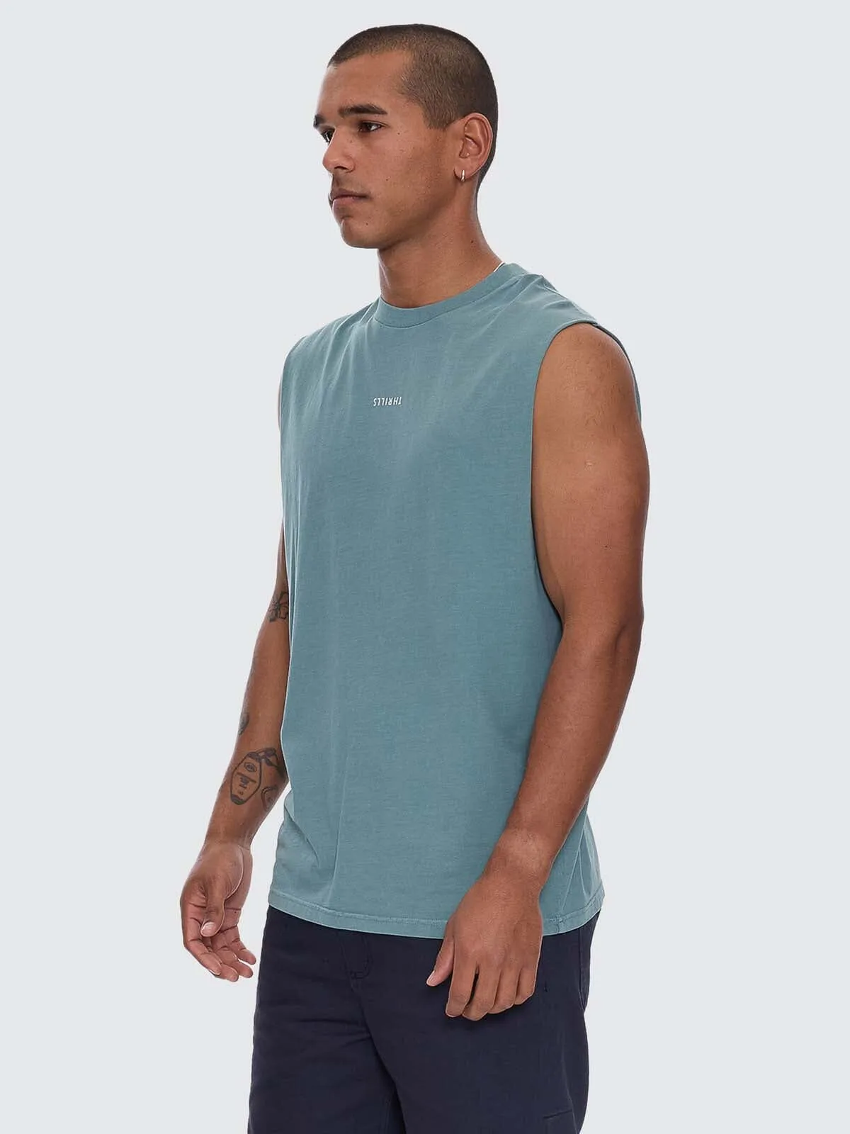 Minimal Thrills Merch Fit Muscle Tee - Green Coast sold by Thrills product image thumbnail 2