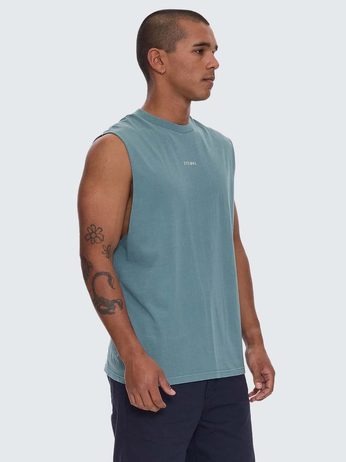 Minimal Thrills Merch Fit Muscle Tee - Green Coast sold by Thrills product image thumbnail 4