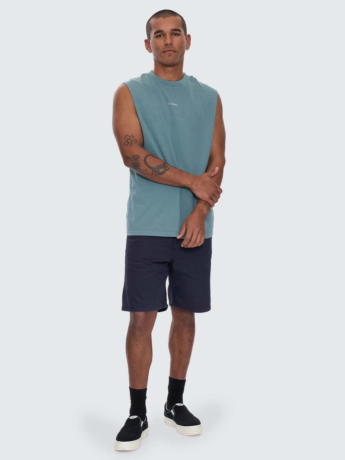 Minimal Thrills Merch Fit Muscle Tee - Green Coast sold by Thrills product image thumbnail 5