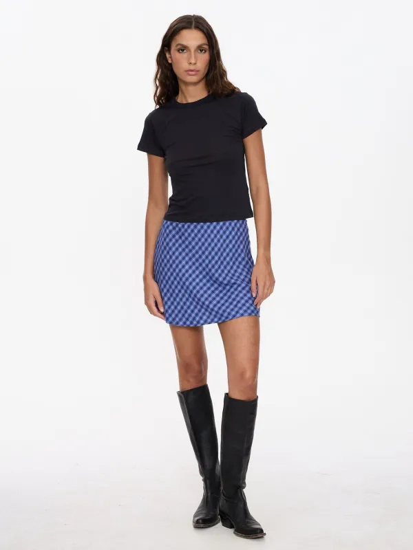 High Speed Check Mini Skirt - Guardian Navy sold by Thrills