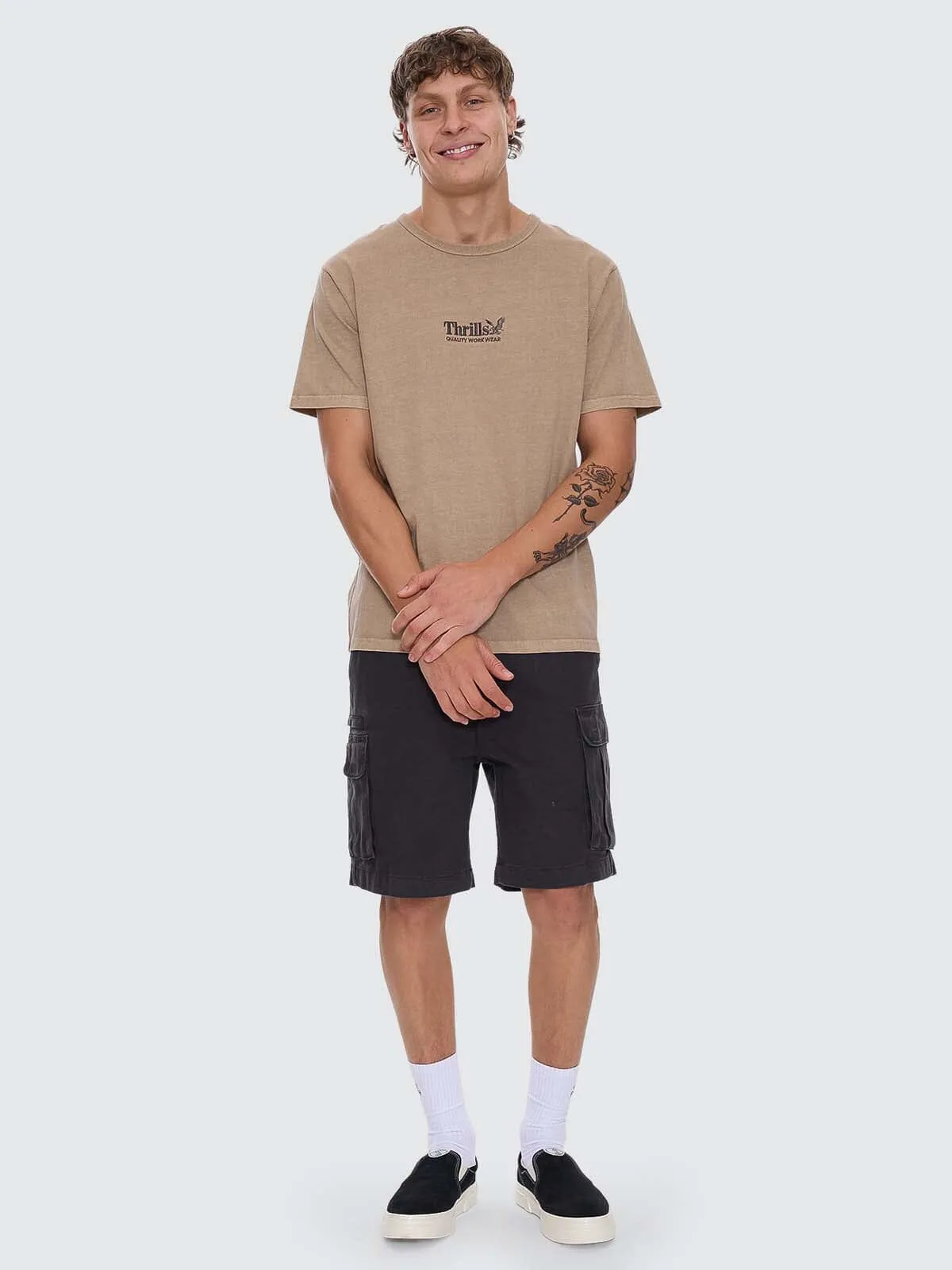 Thrills Workwear Embro Merch Fit Tee - Sand sold by Thrills product image thumbnail 4