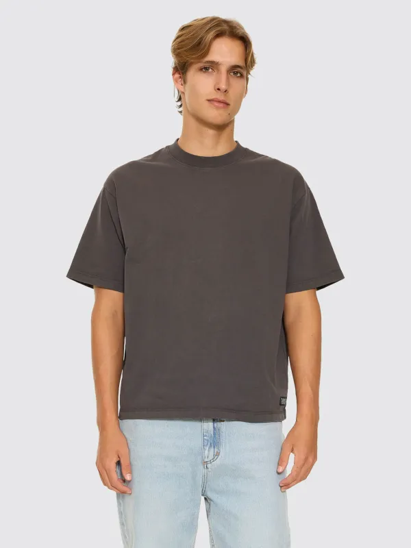 Thrills Military Box Fit Oversized Cropped Tee - Dark Charcoal sold by Thrills
