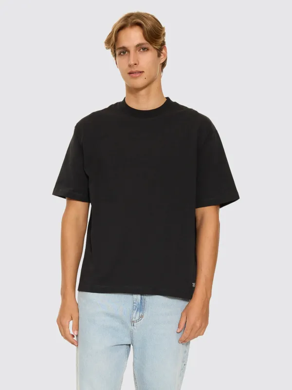 Thrills Military Box Fit Oversized Cropped Tee - Black sold by Thrills