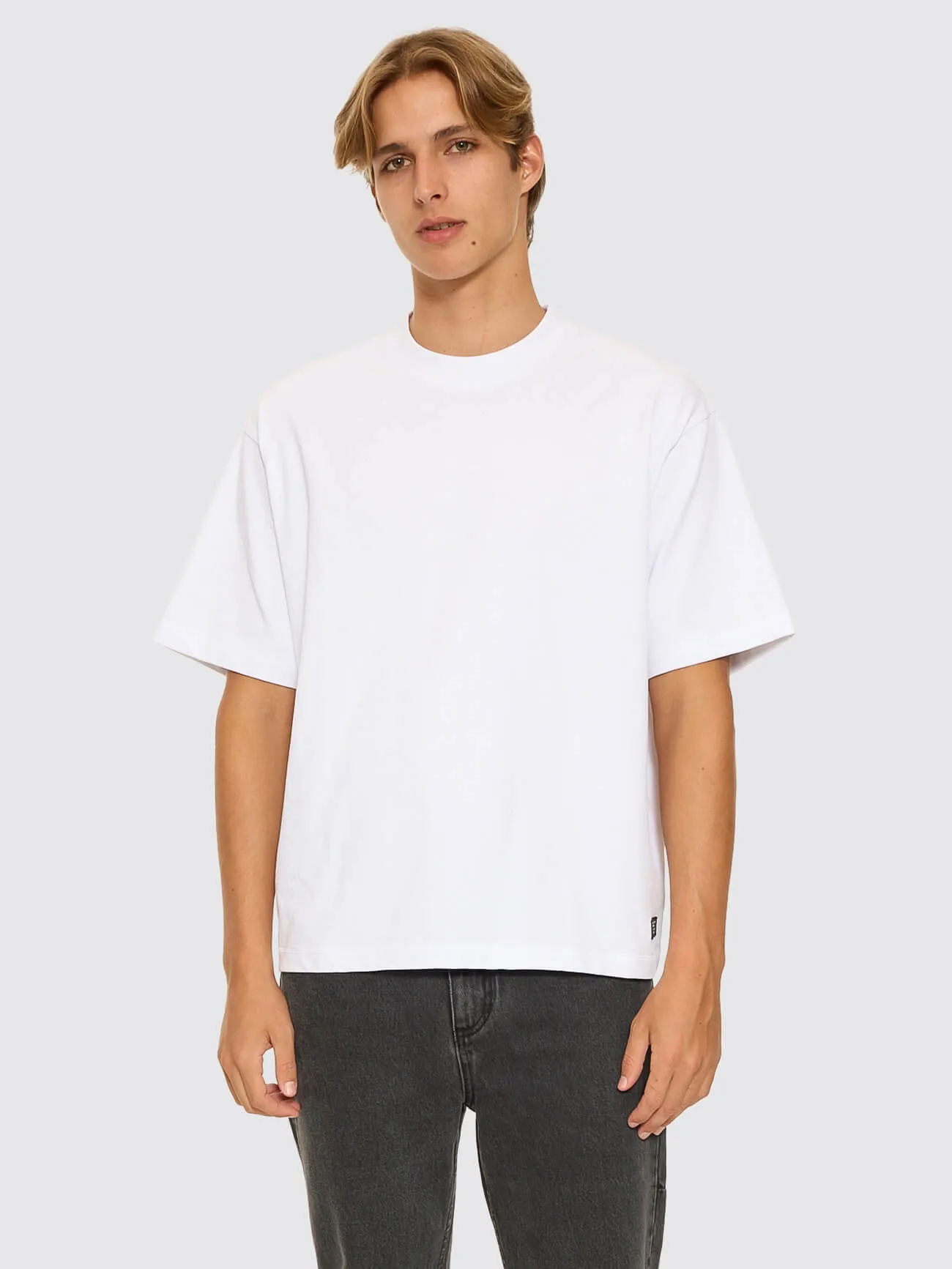 Thrills Military Box Fit Oversized Cropped Tee - White sold by Thrills