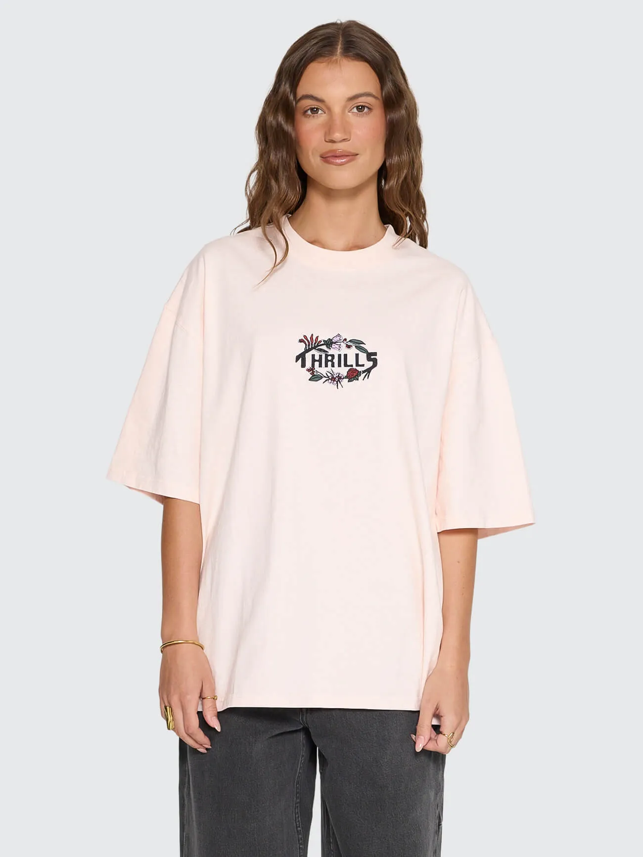 Beauty Around Us Oversized Tee - Rose Smoke sold by Thrills