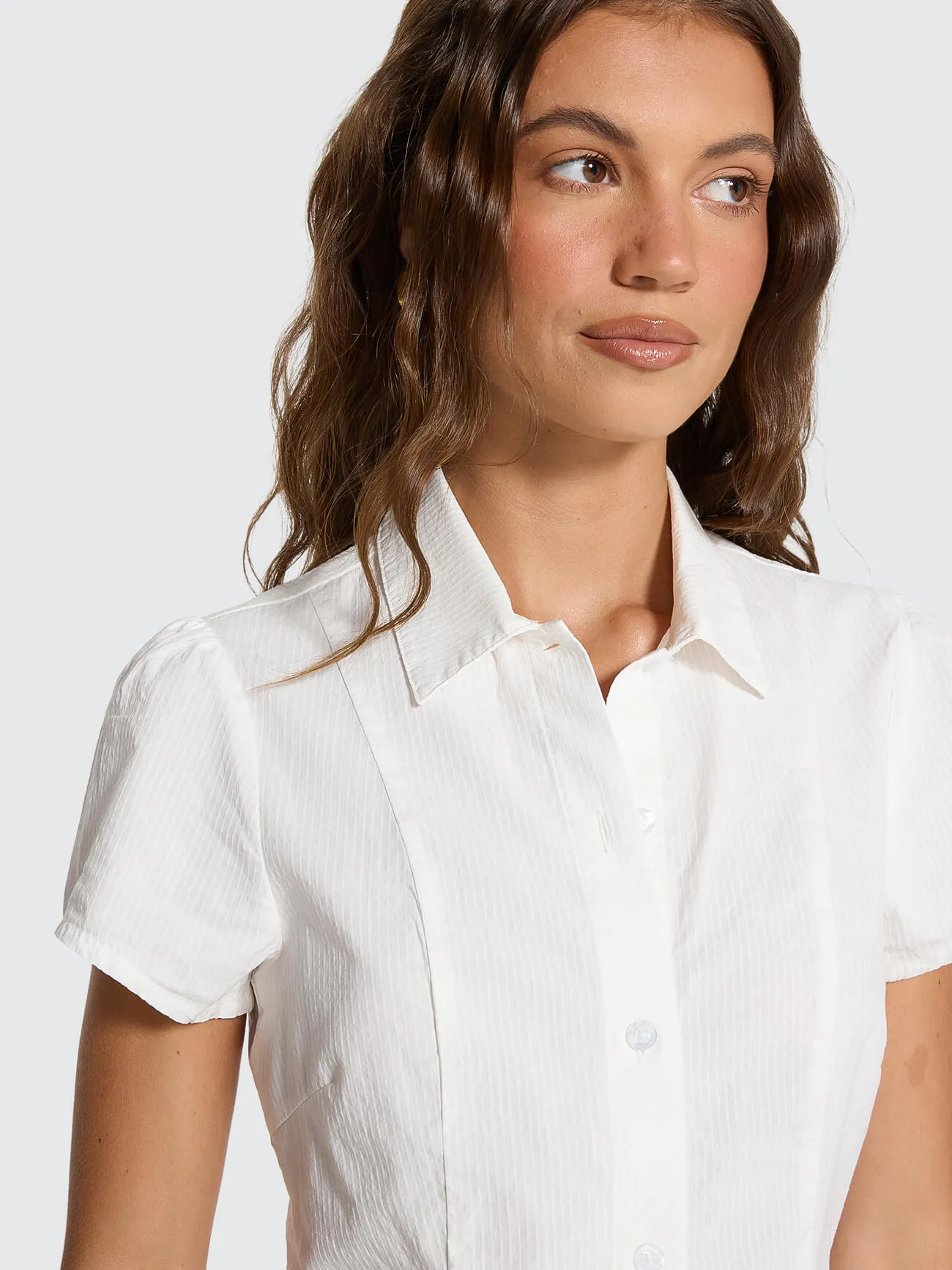 Jenni Short Sleeve Shirt - White sold by Thrills product image thumbnail 2