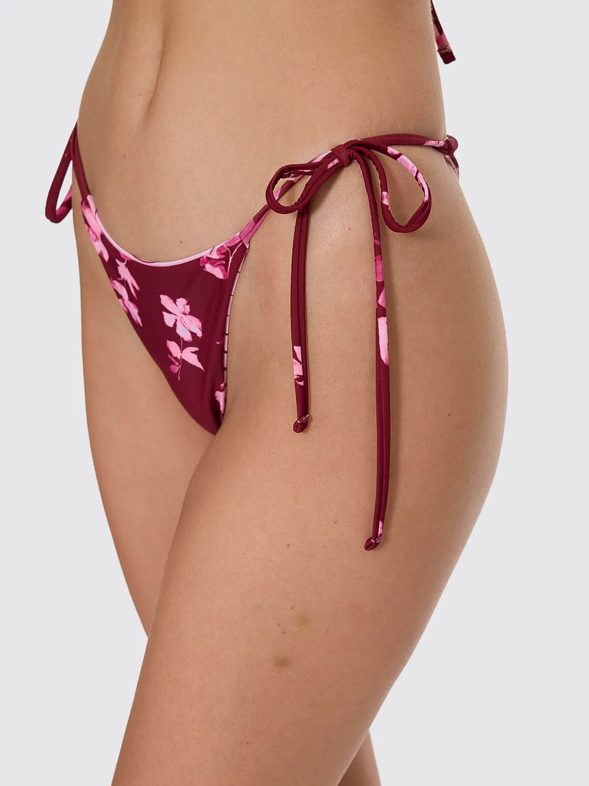 Full Bloom Reversible String Bikini Bottom - Pomegranate sold by Thrills product image thumbnail 4
