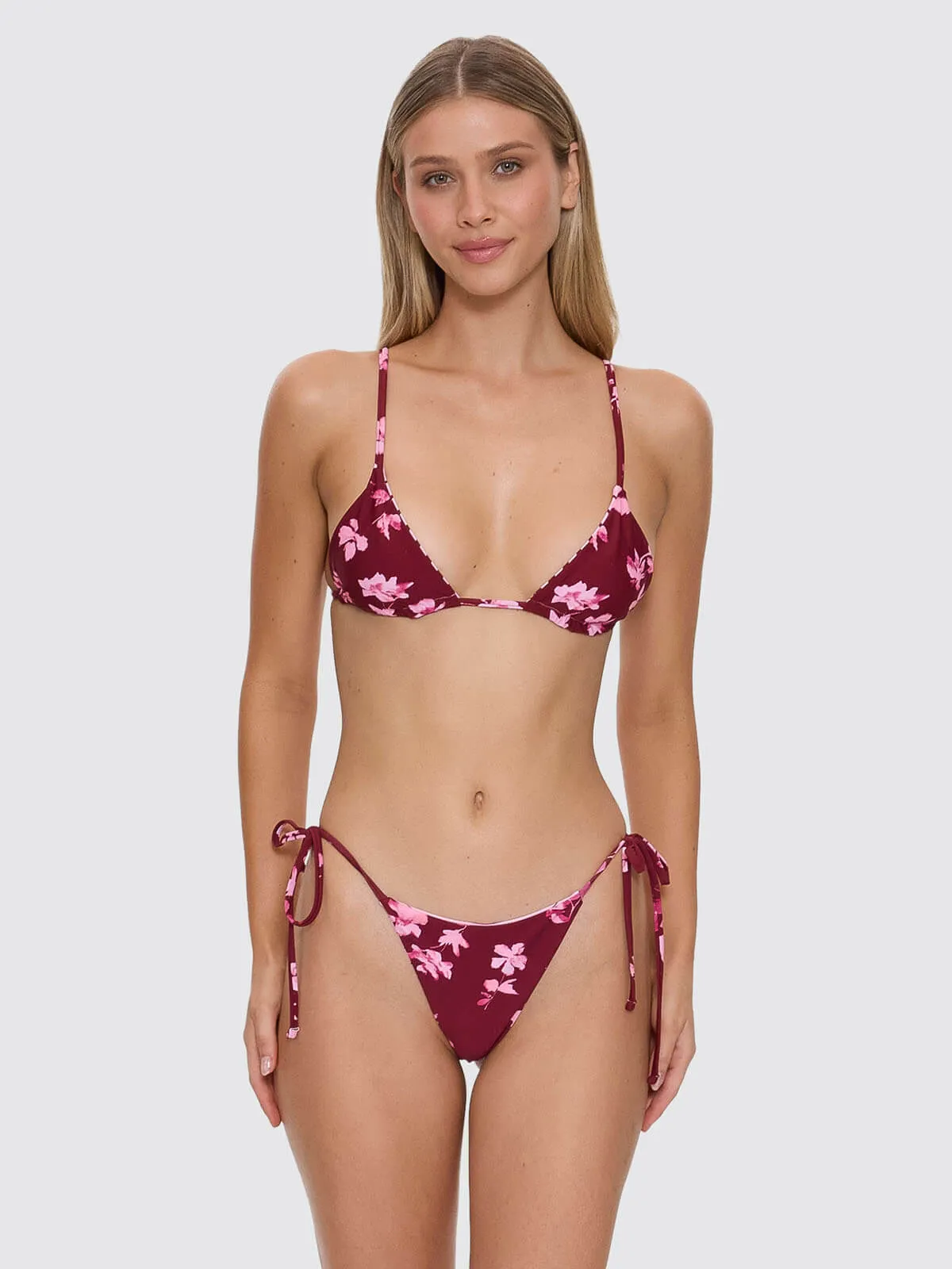 Full Bloom Reversible String Bikini Top - Pomegranate sold by Thrills product image thumbnail 3