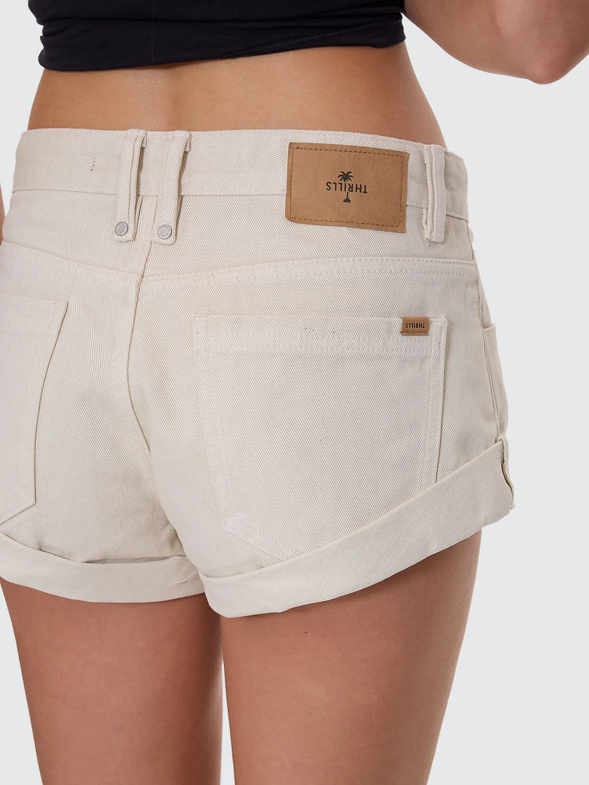 Remi Rolled Low Rise Baggy Short - Stone sold by Thrills product image thumbnail 5