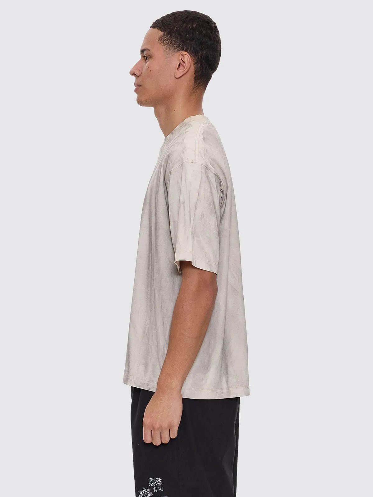 Cut & Shattered Box Fit Oversize Cropped Tee - Marble Heritage White sold by Thrills product image thumbnail 4