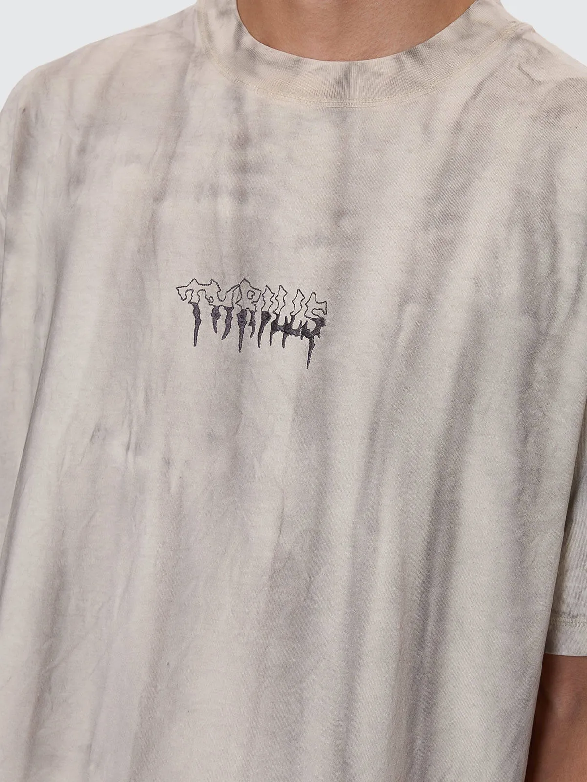 Cut & Shattered Box Fit Oversize Cropped Tee - Marble Heritage White sold by Thrills product image thumbnail 2