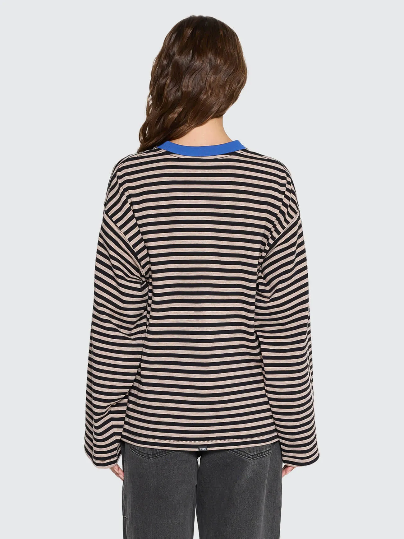 Muse Long Sleeve Oversize Tee - Brown Marle Stripe sold by Thrills product image thumbnail 5