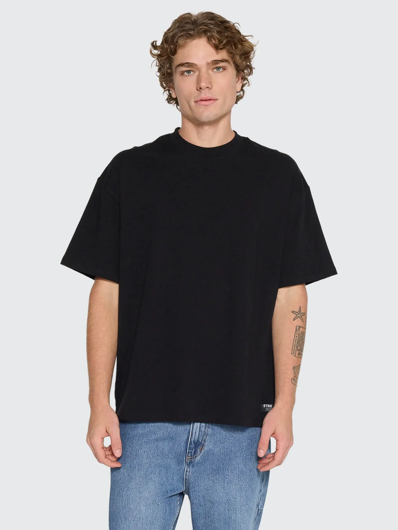 Thrills Service Heavy Weight Box Fit Oversize Tee - Black sold by Thrills