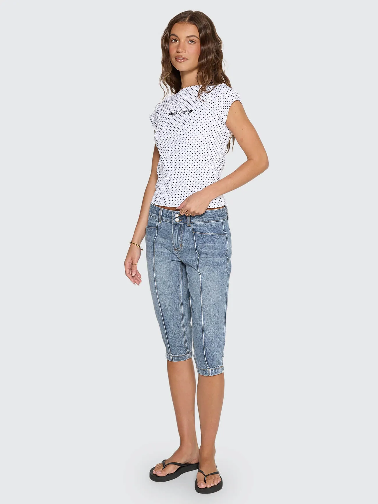 New Romance Boat Neck Tee - White Polka Dot sold by Thrills product image thumbnail 4