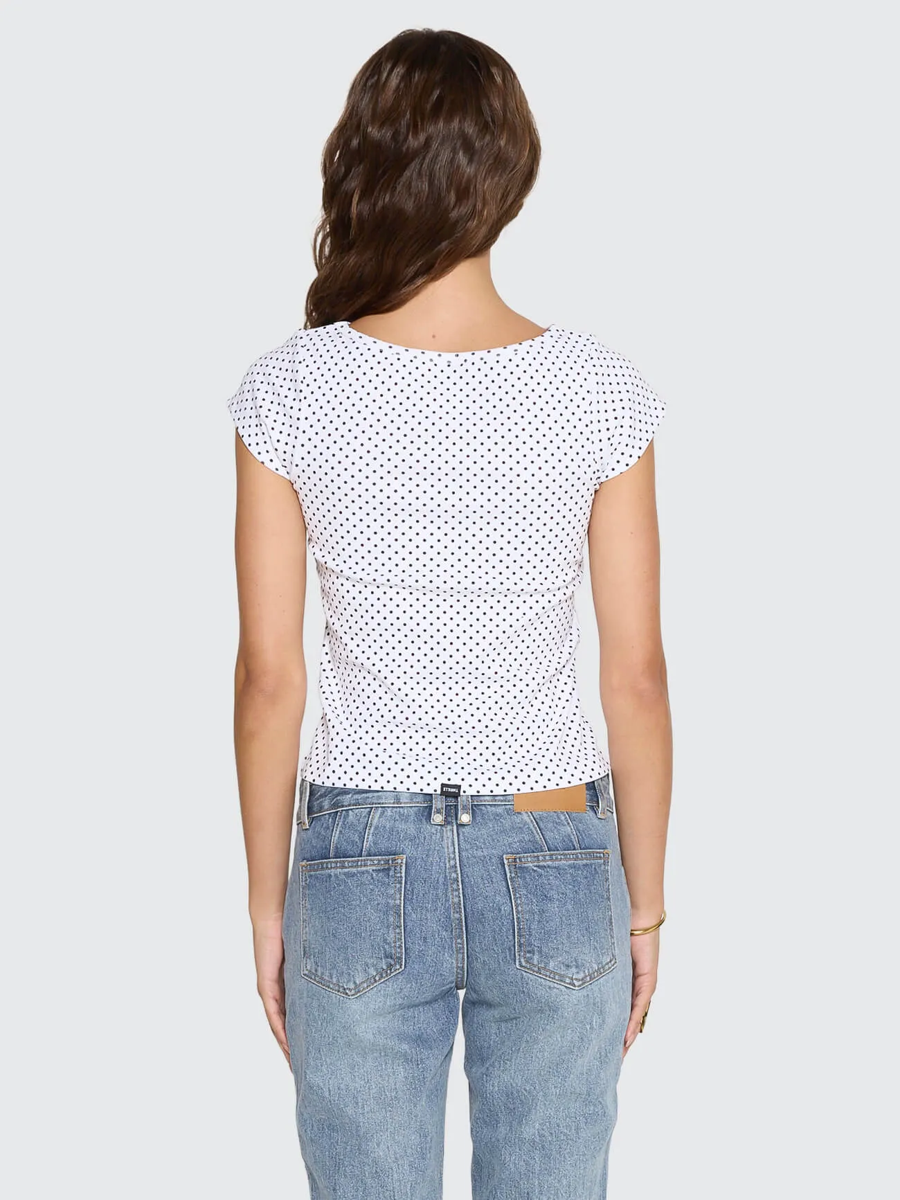 New Romance Boat Neck Tee - White Polka Dot sold by Thrills product image thumbnail 5