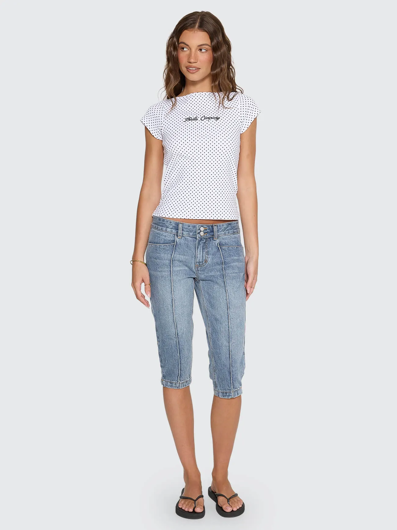 New Romance Boat Neck Tee - White Polka Dot sold by Thrills product image thumbnail 2