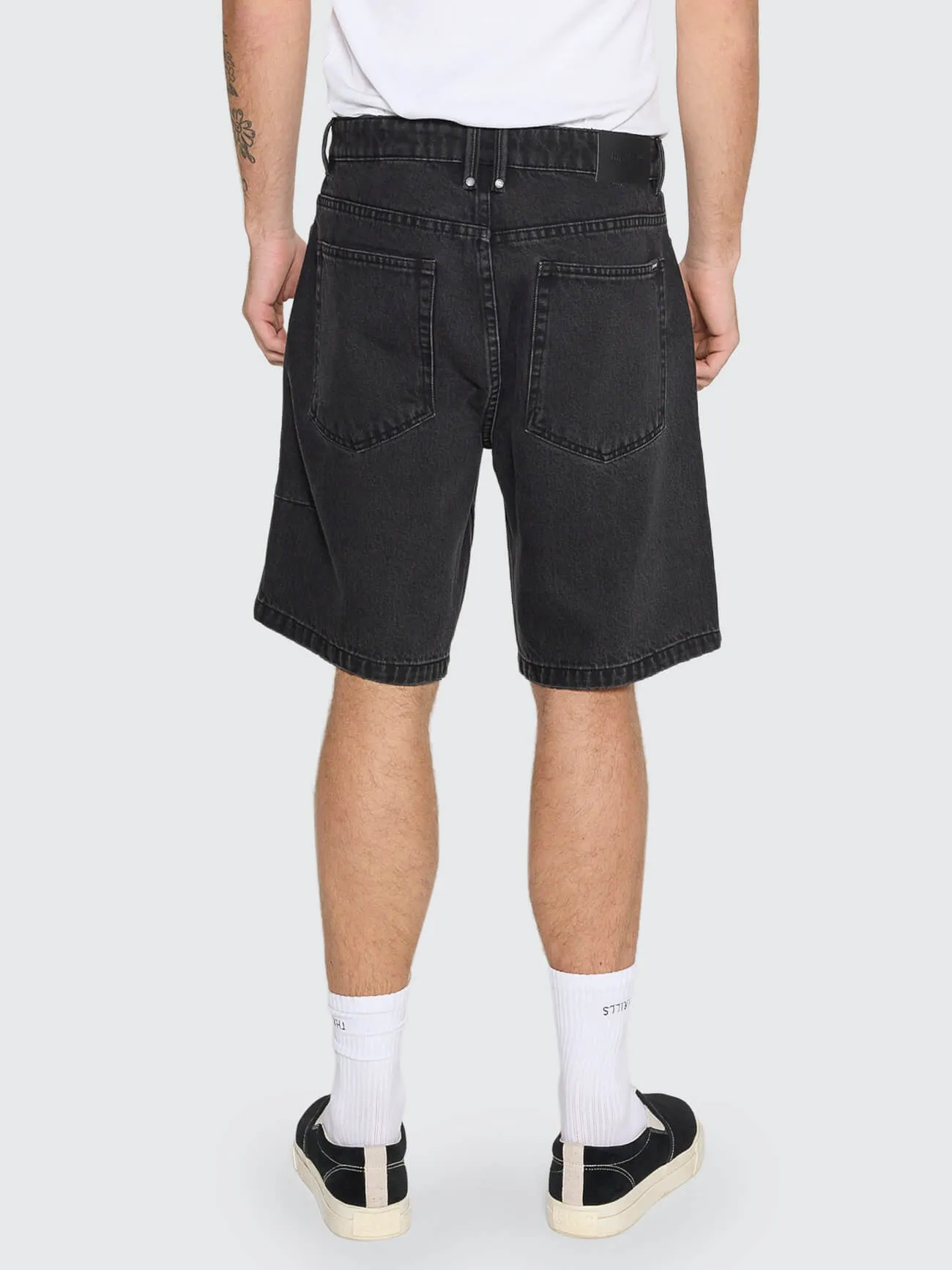 Mid Slacker Relaxed Denim Short - Aged Black sold by Thrills product image thumbnail 4