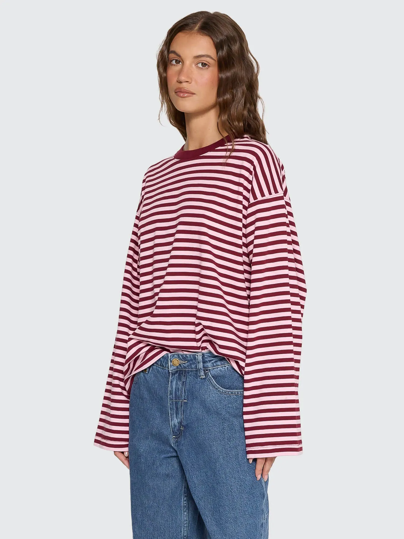 Muse Long Sleeve Oversize Tee - Cherry Red Stripe sold by Thrills product image thumbnail 4