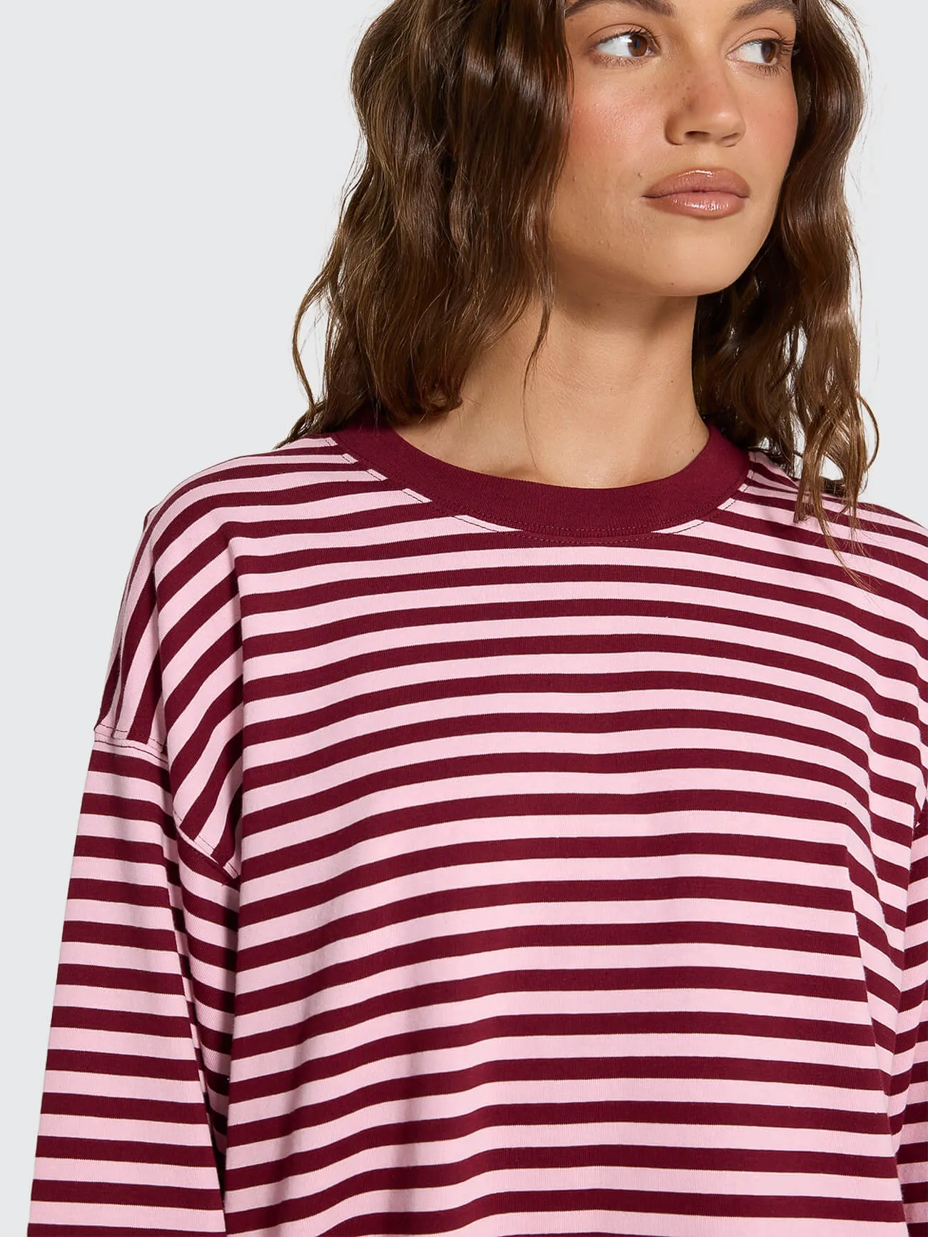 Muse Long Sleeve Oversize Tee - Cherry Red Stripe sold by Thrills product image thumbnail 2