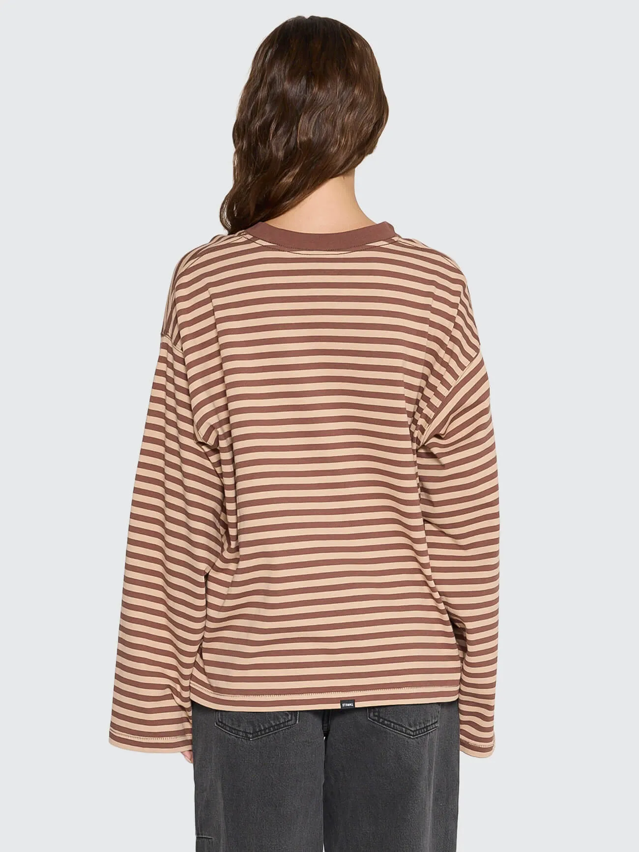 Muse Long Sleeve Oversize Tee - Choc Brown Stripe sold by Thrills product image thumbnail 4