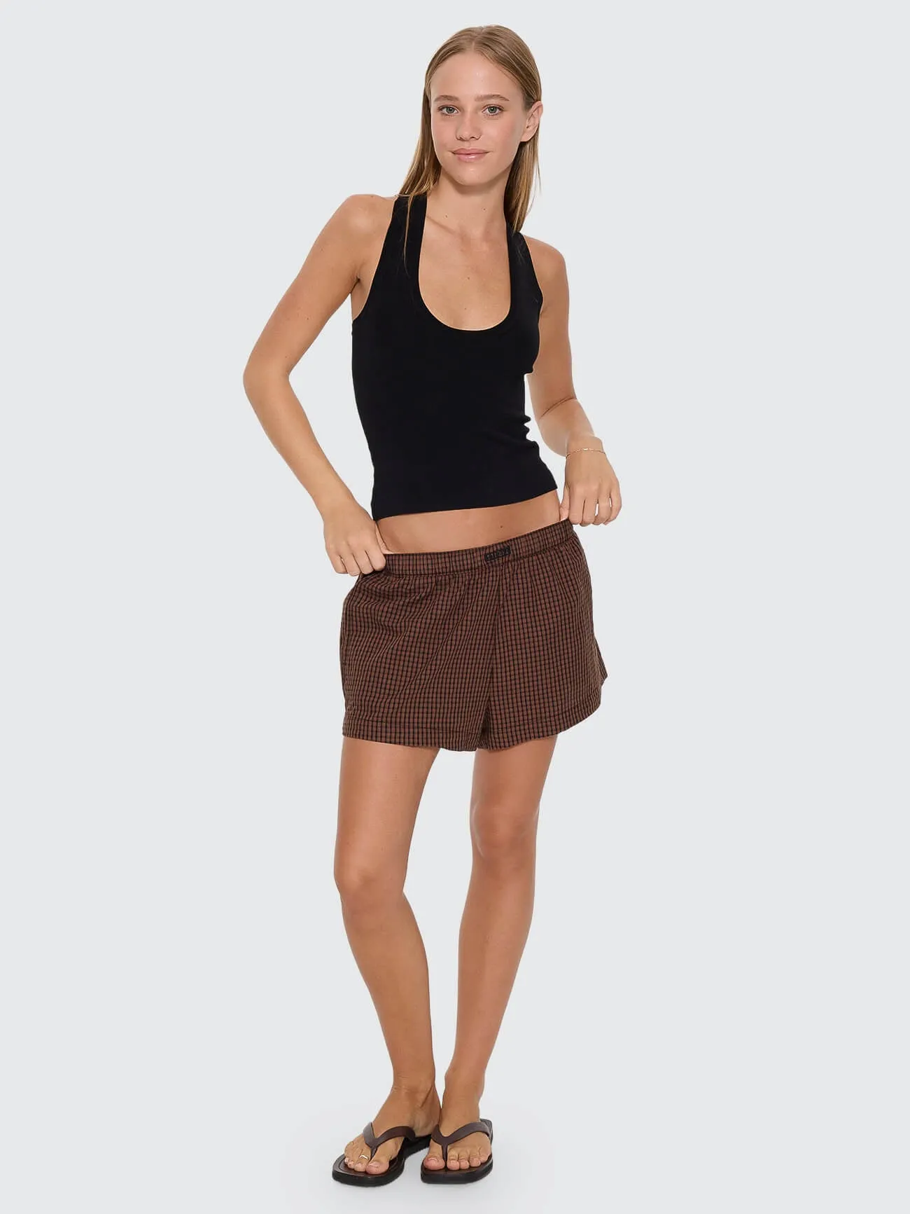 Superior Thrills Boxer Short - Postal Brown Check sold by Thrills