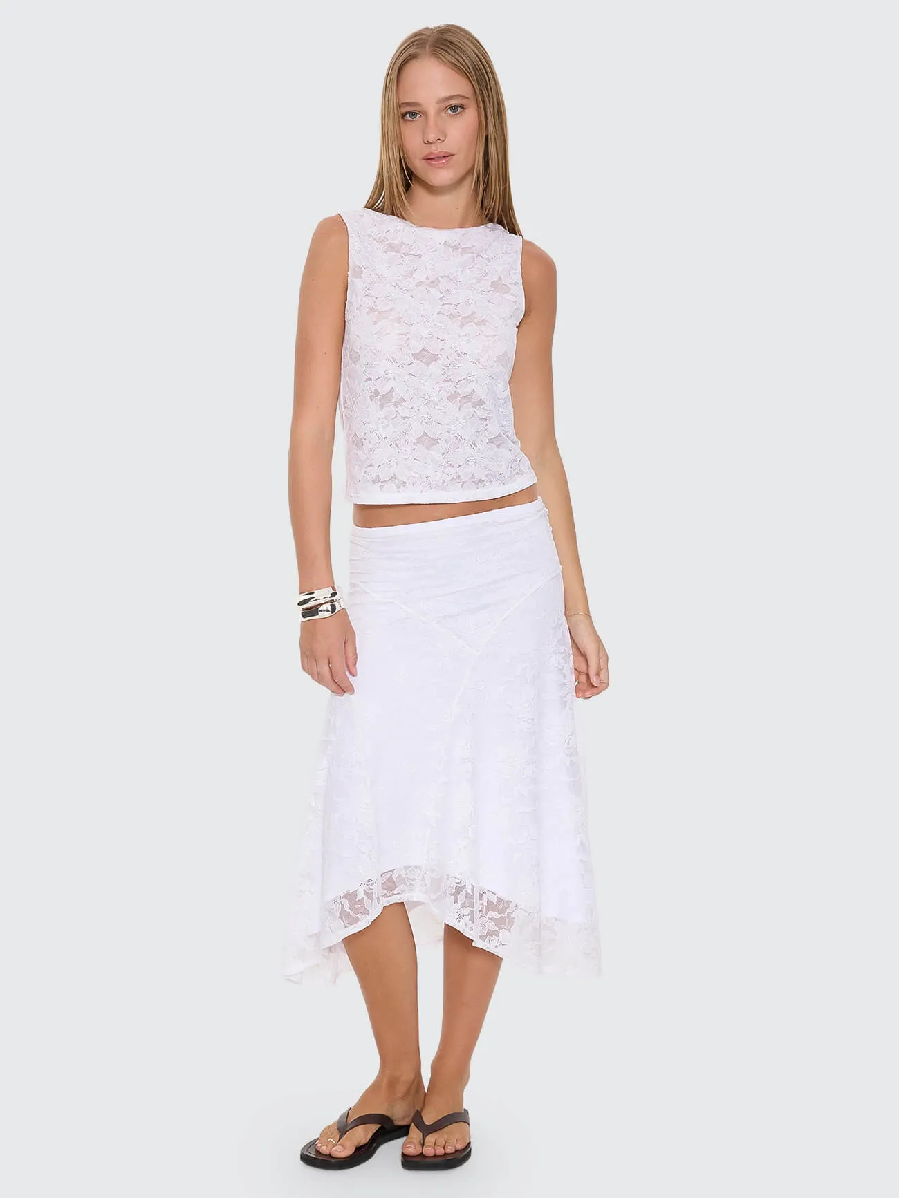 New Romance Lace Tank - White sold by Thrills product image thumbnail 3