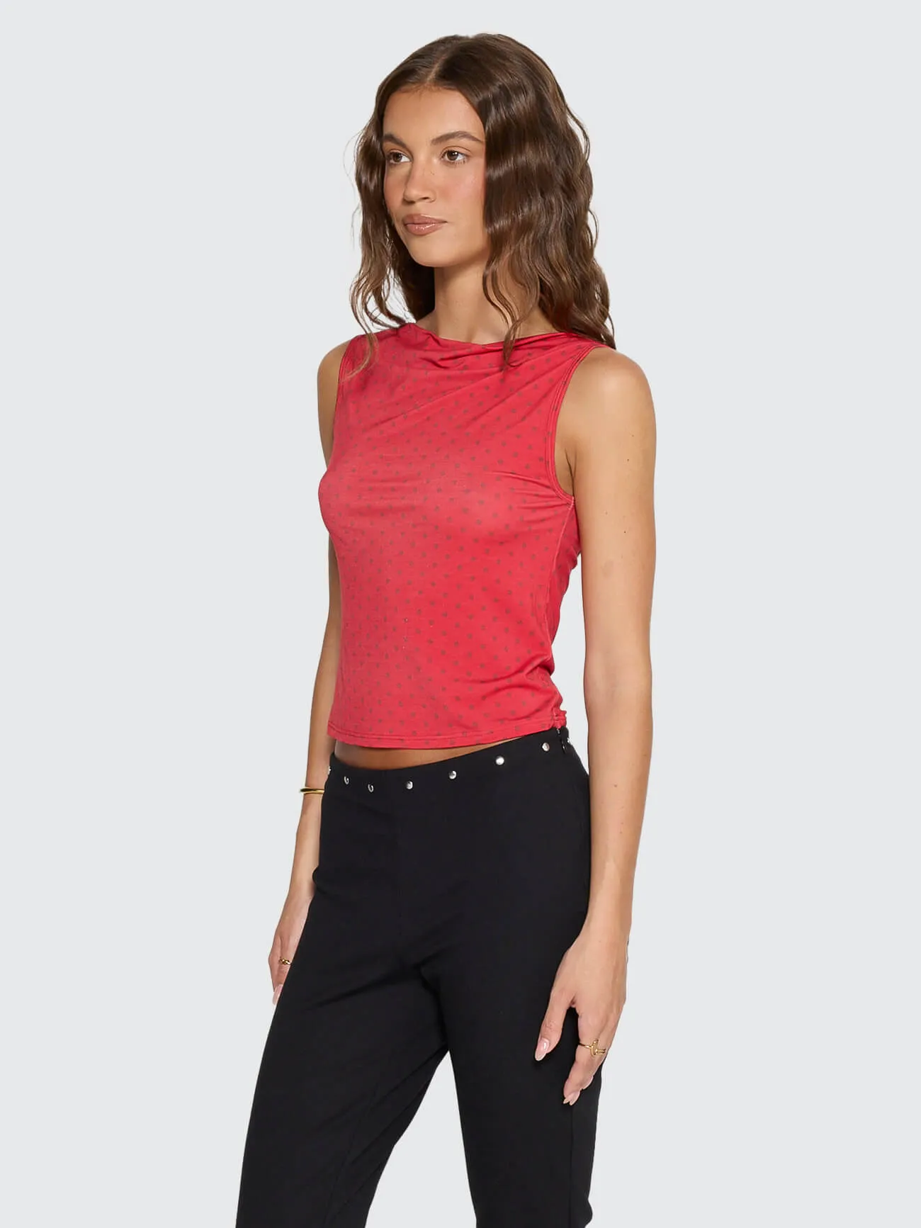 New Romance Tank - Red Polka Dot sold by Thrills product image thumbnail 2