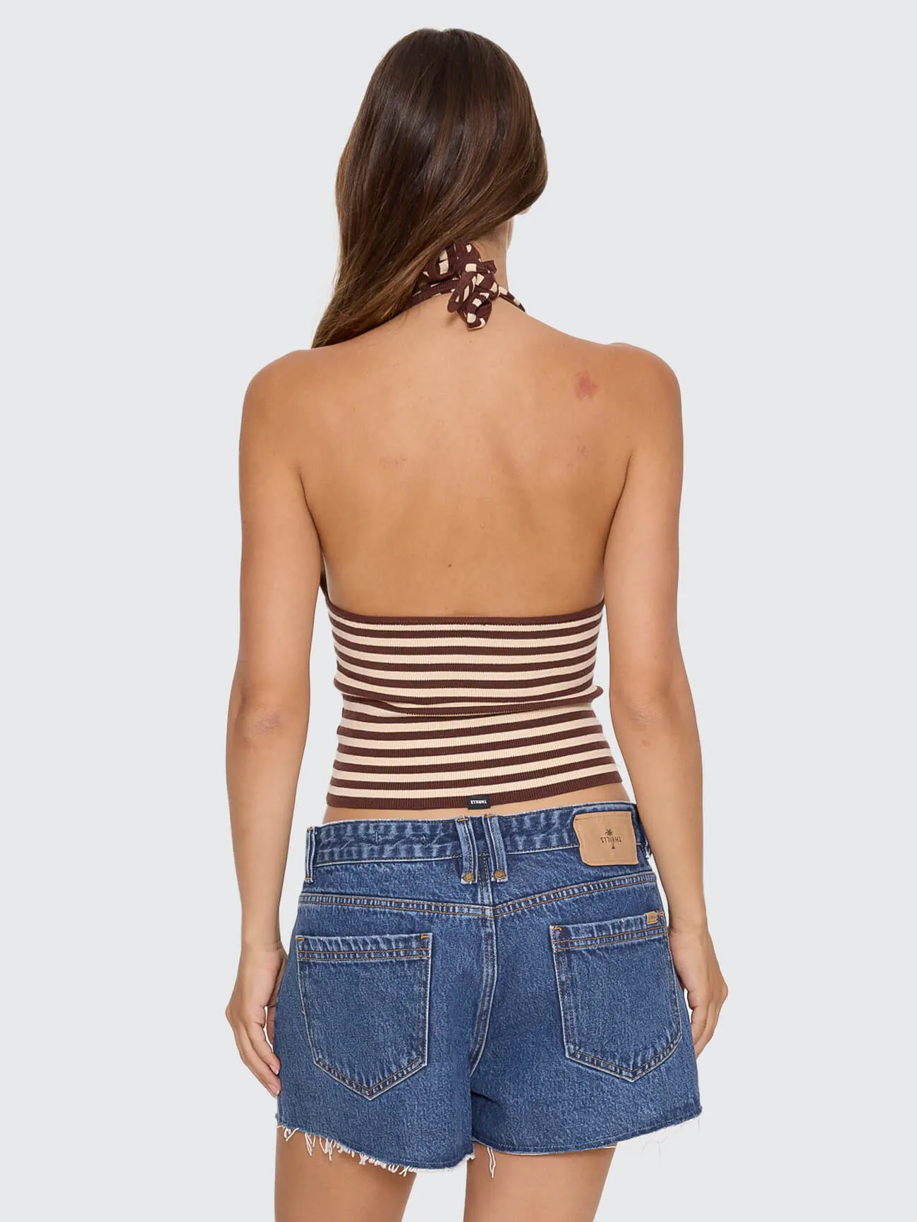 Dayna Knit Halter Top - Butter Cream Stripe sold by Thrills product image thumbnail 3