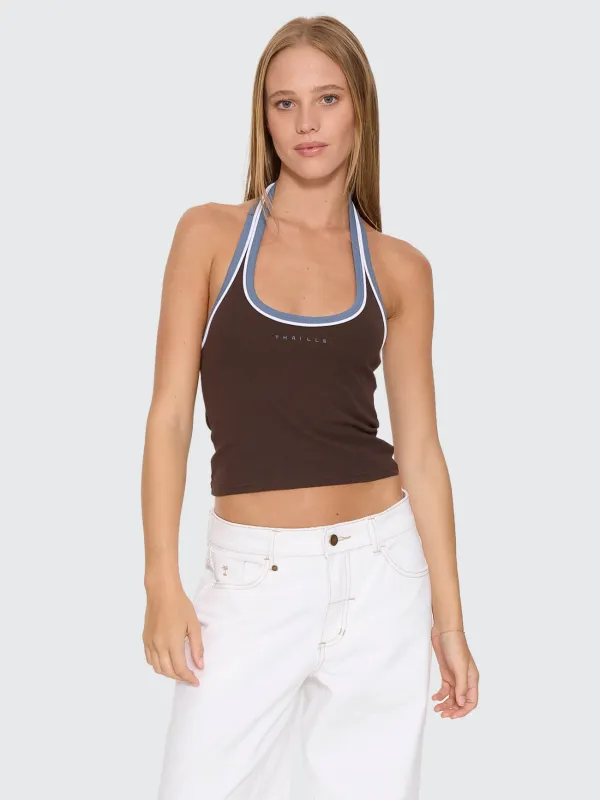 Compact Spaces Halter Top - Postal Brown sold by Thrills