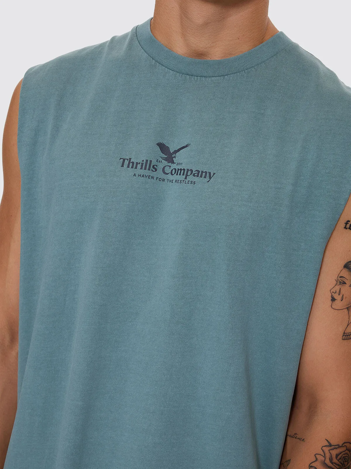 A Haven For The Restless Merch Fit Muscle Tee - Green Coast sold by Thrills product image thumbnail 2