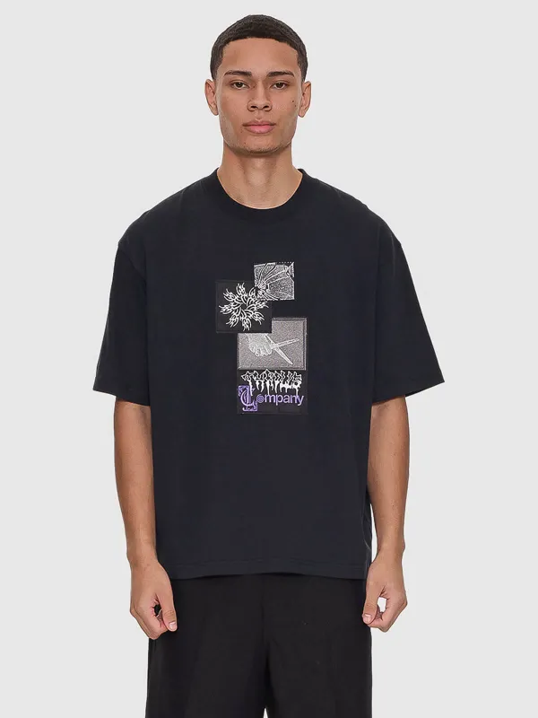 Cut & Shattered Box Fit Oversize Cropped Tee - Faded Black sold by Thrills