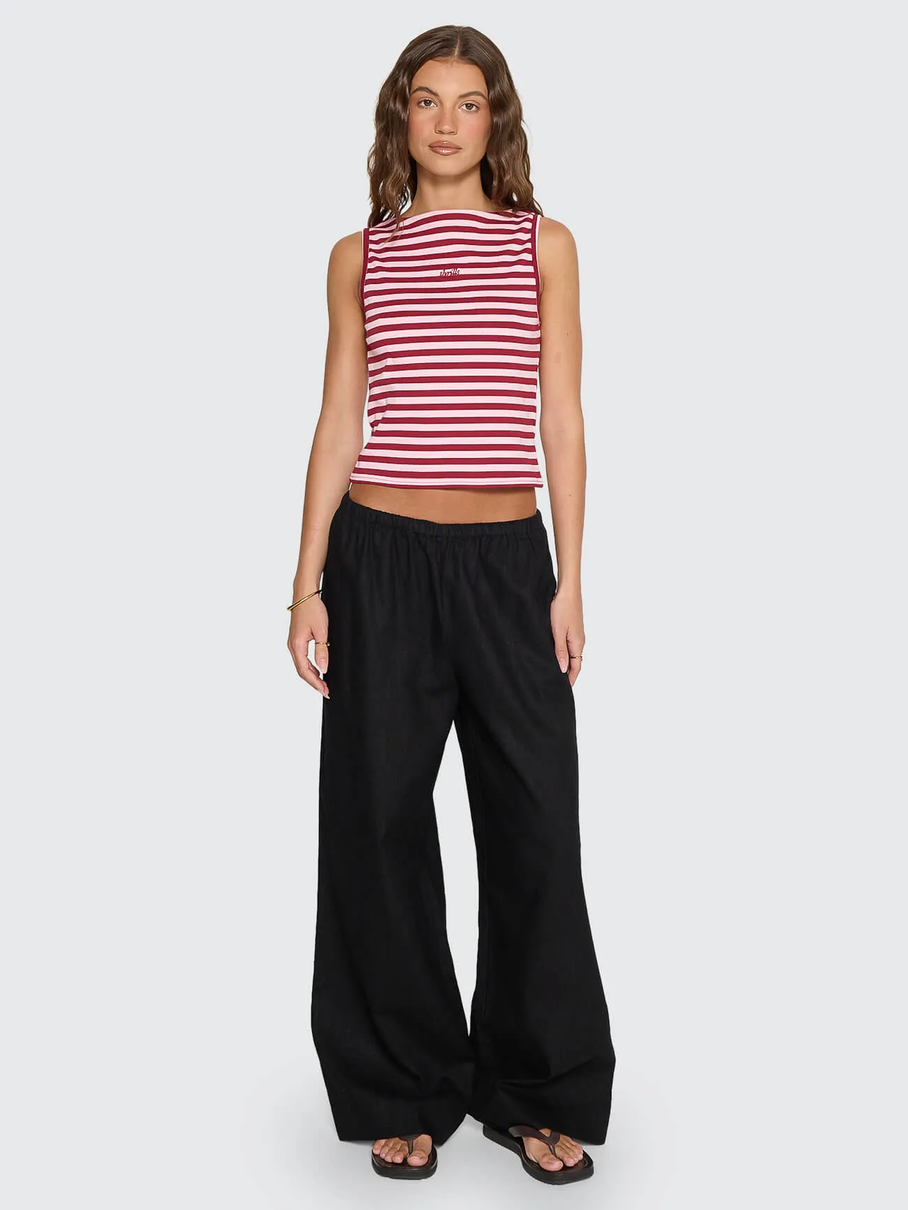Echoes Stripe Tank - Cherry Red Stripe sold by Thrills product image thumbnail 4