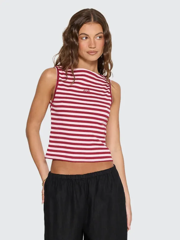 Echoes Stripe Tank - Cherry Red Stripe made by Thrills