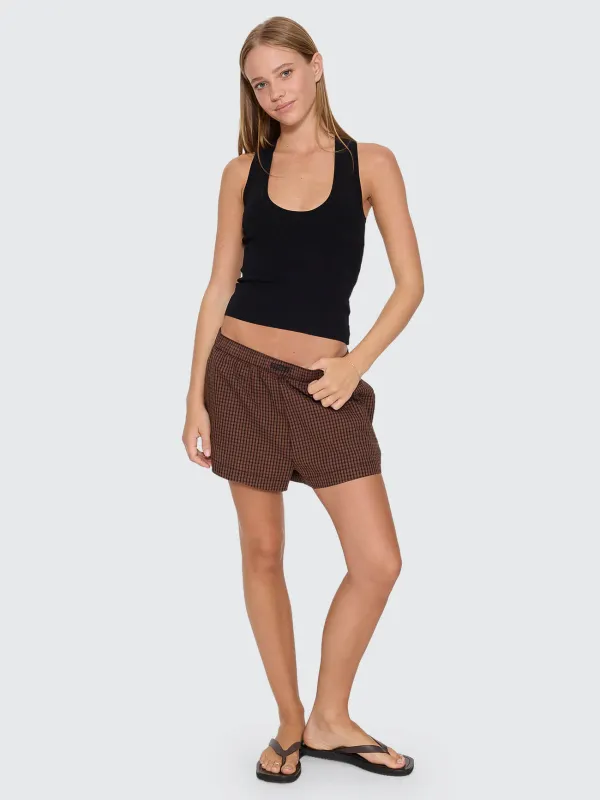 Superior Thrills Boxer Short - Burnt Amber Check sold by Thrills