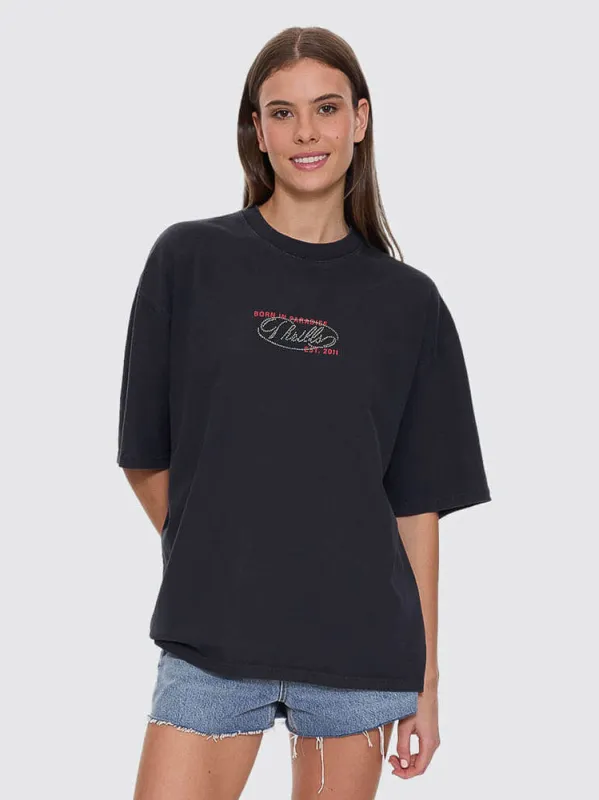 Chaos Reigns Oversized Tee - Washed Black sold by Thrills