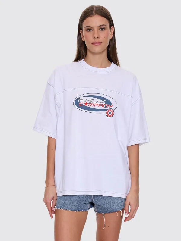 Track Record Oversized Tee - White sold by Thrills